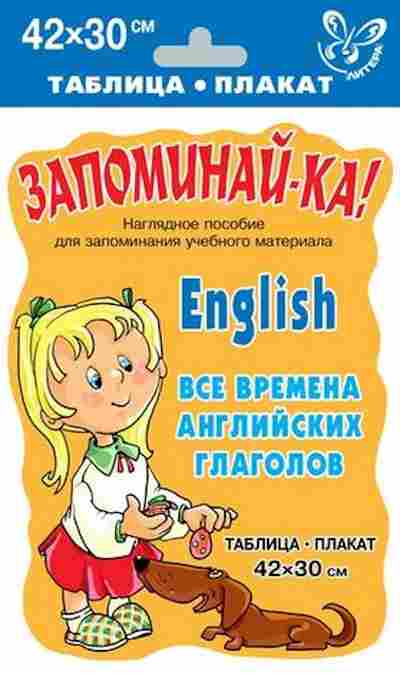 Книга Англ.яз. English Все времена глаголов Таблица-плакат, б-1753, Баград.рф